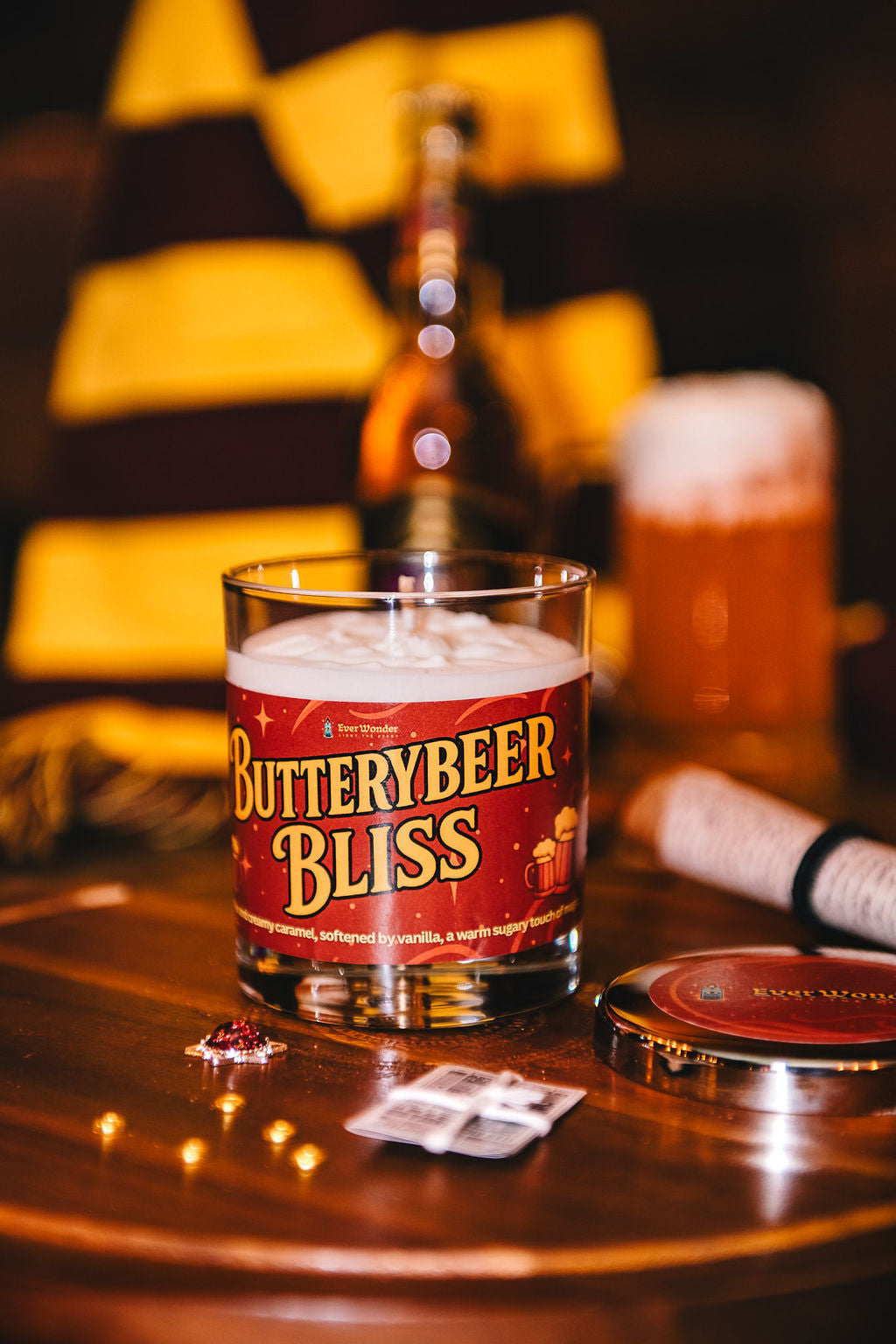 Butterybeer Bliss candle with caramel and vanilla gourmand scent